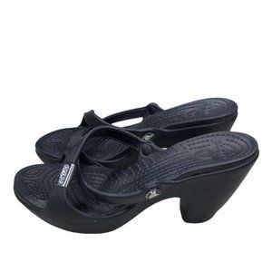 Crocs Cyprus V Heel black Sandals Crosslite sz 9